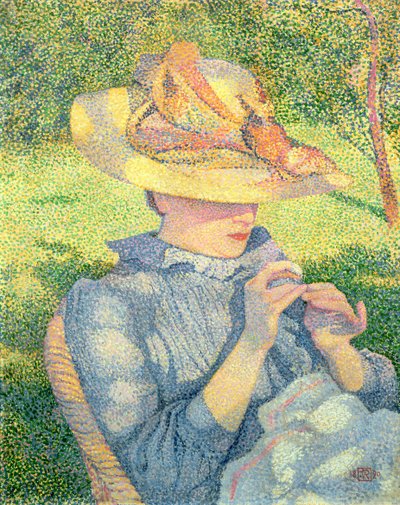The Straw Hat, 1890 by Théo van Rysselberghe